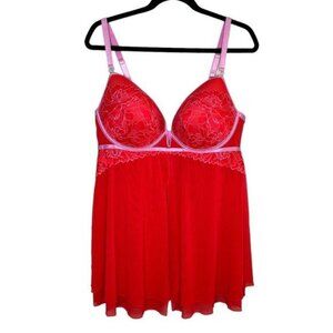 Auden Target red lace underwire babydoll nightie dress size XL